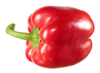 Red sweet pepper isolated on white background