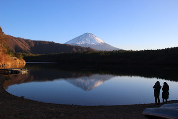 富士山 逆さ富士 西湖