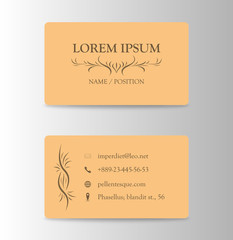 business card with wooden pattern