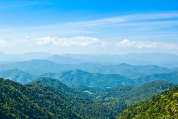 landscape of layer mountain, north of Thailand