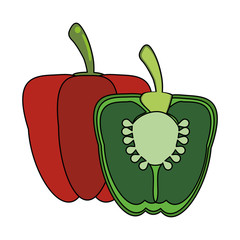 Sliced peppers vegetebles