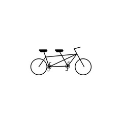 Fototapeta na wymiar Tandem bike. Pleasure bicycle for two. Double bicycle icon. Sports Accessory icon. Sport element icon. Premium quality graphic design. Signs, outline symbols collection
