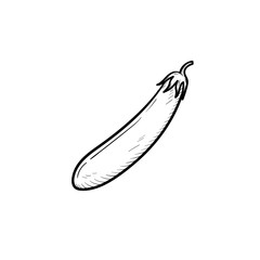 Vector hand drawn eggplant outline doodle icon