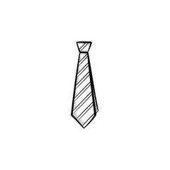 Vector hand drawn tie outline doodle icon. Tie sketch illustration for print, web, mobile and infographics isolated on white background.