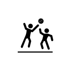 two play basketball icon. Silhouette of an athlete icon. Sport element icon. Premium quality graphic design. Signs, outline symbols collection icon for websites, web design, mobile app