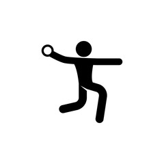 Fototapeta na wymiar Gymnast with a ball icon. Silhouette of an athlete icon. Sportsman element icon. Premium quality graphic design. Signs, outline symbols collection icon for websites, web design