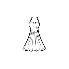 Vector hand drawn sarafan outline doodle icon. Sarafan sketch illustration for print, web, mobile and infographics isolated on white background.