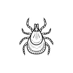 Vector hand drawn mite outline doodle icon. Mite sketch illustration for print, web, mobile and infographics isolated on white background.