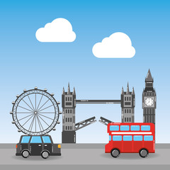 Fototapeta na wymiar london city with famous buildings tourism england landmarks vector illustration