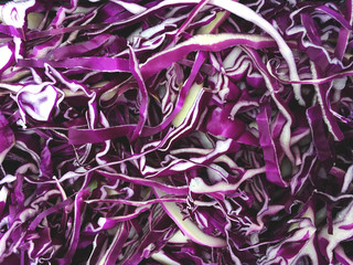 Sliced purple cabbage for salad or side dish