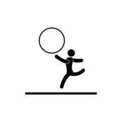 gymnastics with a hoop icon. Silhouette of an athlete icon. Sportsman element icon. Premium quality graphic design. Signs, outline symbols collection icon for websites, web design