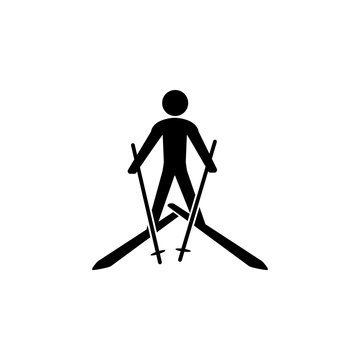 Skiing icon. Silhouette of an athlete icon. Sportsman element icon. Premium quality graphic design. Signs, outline symbols collection icon for websites, web design