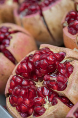 Chinese Street Food - Close Up of Pomegranate in Xian China