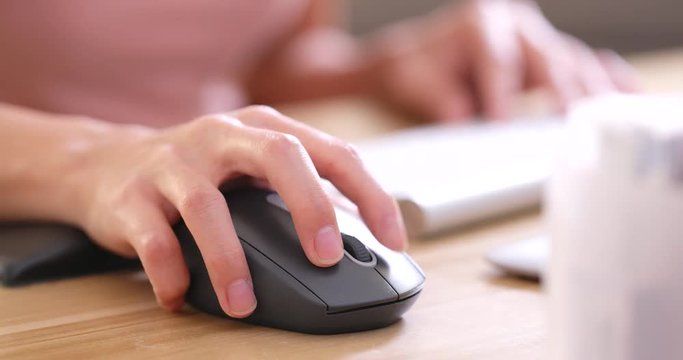 Hand using a computer mouse