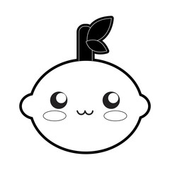 kawaii lemon  vector illustration