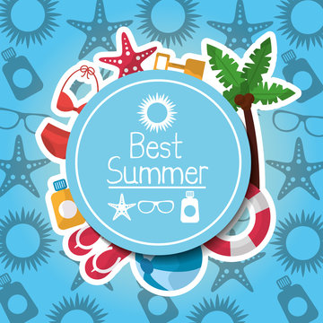 best summer poster vacation travel leisure vector illustration