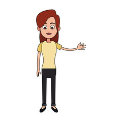 Young woman cartoon