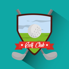 golf club banner cross clubs and ball vector illustration