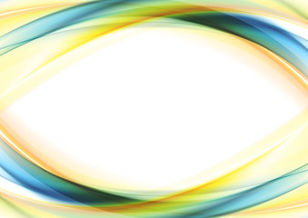 Colorful blue and yellow waves abstract background