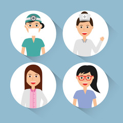 doctors staff hospital professional people vector illustration