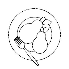 plate with pears vector illustration