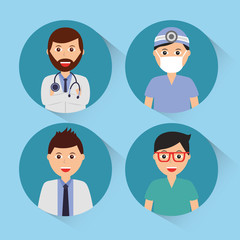 Fototapeta premium doctors staff hospital professional people vector illustration