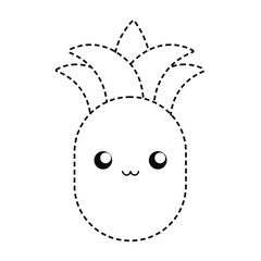 kawaii pineapple  vector illustration