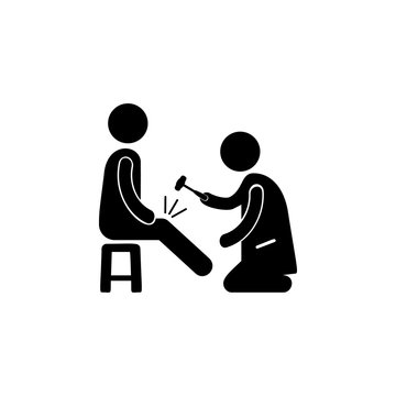 knee hammer reaction check illustration icon. Medicine icon. Element Patient silhouette icon. Premium quality graphic design. Collection icon for websites, web design, mobile app