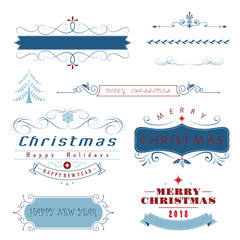 Ornate vintage design elements with Christmas
