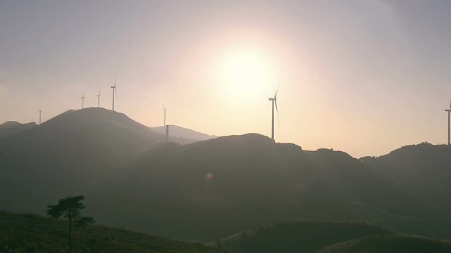 Wind power generation on a high mountain