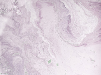 Marble abstract acrylic background. Nature purple marbling artwork texture. Golden glitter.