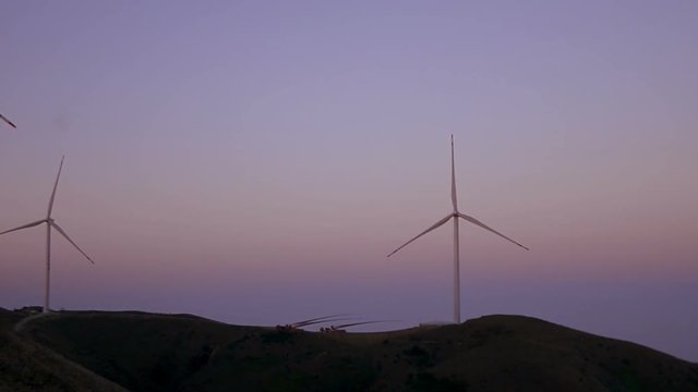 Wind power generation on a high mountain