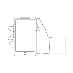 Hand holding smartphone