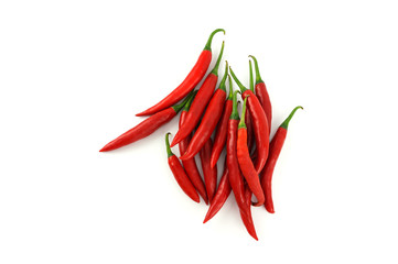 Red hot chili pepper isolated on white background