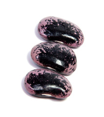 Colorful beans close up isolated on a white background