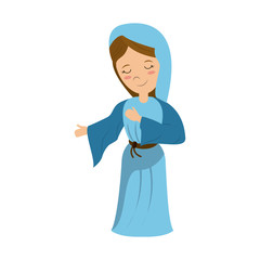 Virgin mary cartoon icon vector illustration graphic design