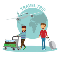 enjoy your holiday travel trip around the world - vector illustration