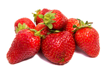 Fresh strawberry on a white background.