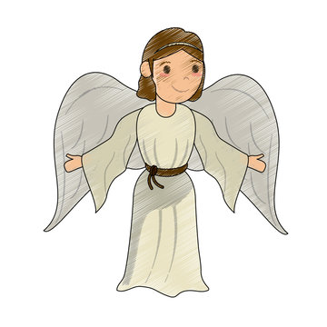 Beautiful angel cartoon icon vector illustration graphic design