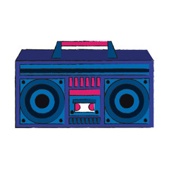 Old radio stereo pop art colors