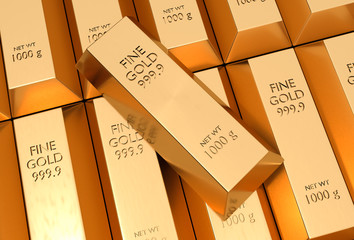 Gold bars - financial success and investment concept