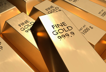 Gold bars - financial success and investment concept
