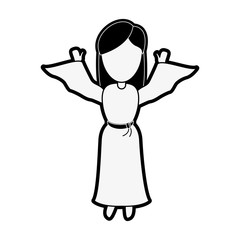 Virgin mary cartoon icon vector illustration graphic design