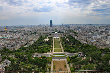 A slice of Paris as seen from the Eiffel tower.