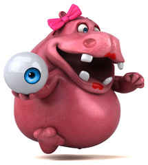 Naklejka premium Pink Hippo - 3D Illustration