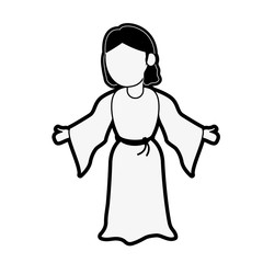 Virgin mary cartoon icon vector illustration graphic design