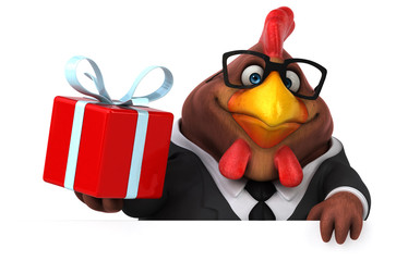 Fun chicken - 3D Illustration