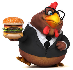 Fun chicken - 3D Illustration