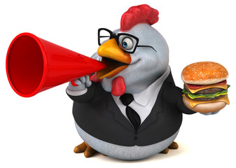 Fun chicken - 3D Illustration