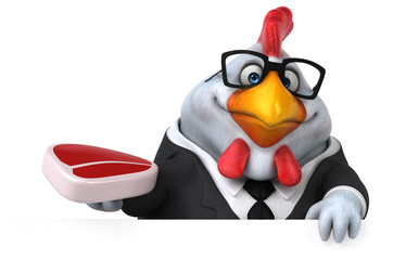 Fun chicken - 3D Illustration